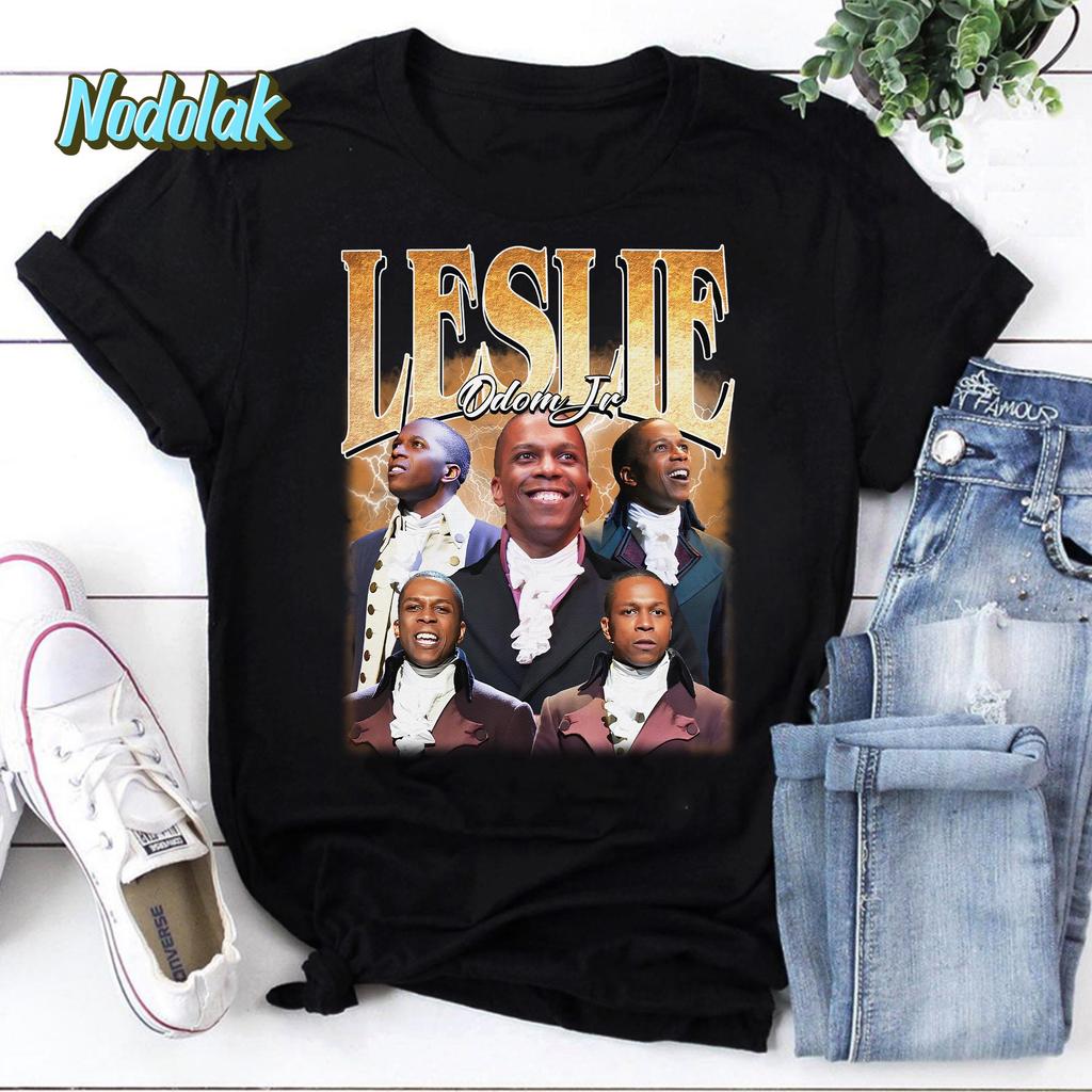 Little Leslie Odom Pirated Tshirt Retro Hamilton Fan Tshirt Broadway Star Pattern Tshirt Retro Theaterstyle Gift