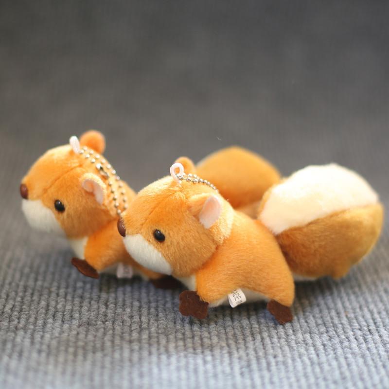 Fluffy Squirrel Plush Keychain Adorable Big Tail Stuffed Toy For Bags And Keys
