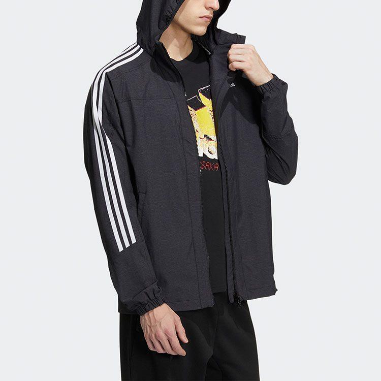 adidas Jackets Men's Black Hooded Moderate Other HC9962