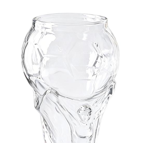 Yousheng 2Pcs Football Trophy Beer Mug, Clear Tall Glass, Football-Themed Beer Stein, Beer Drinking Glass for Game Day Parties BBQ Bar Home