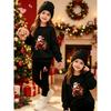 Girls' Santa Motorcycle Casual Comfortable Soft Loose Pullover Sweatshirt and Leggings 2-Piece Set, New Autumn/Winter, Playful, Sweet and Cool Style