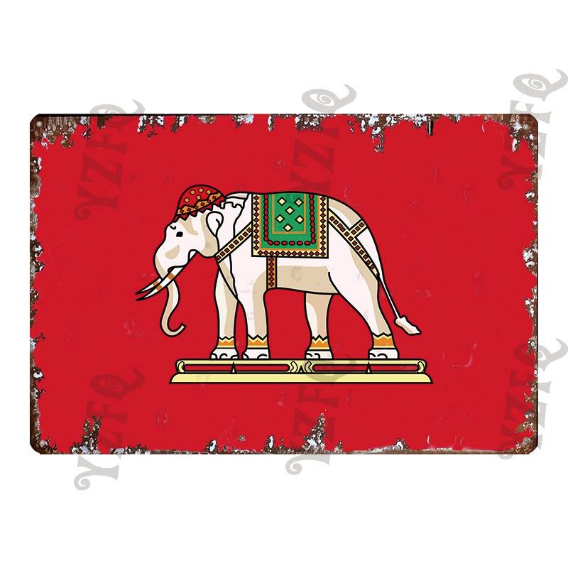 Vintage Thailand Travel Poster Tuktuk Car Taxi  Thai Elephant Metal Sign  Wall Bar Restaurant Home  Craft Decor 30X20CM DU-4682A