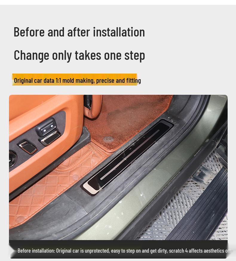 Ji Shi 01 Rox01 Stainless Steel Door Sill Welcome Pedal Decorative Sticker for Cars