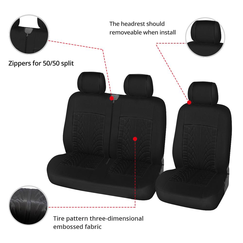Black Complete Universal Seat Set, Front Seat Covers, Truck Seat Covers, Rear Seat Covers, Multiple Styles