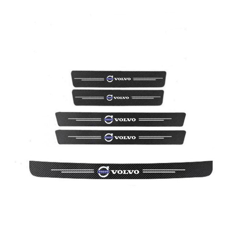 Carbon Fibre Car Door Sill Rear Bumper Protector Sticker Rear Tailgate Protector For Volvo S60 S90 XC40 XC60 V90 S40 Accessories