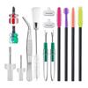 14Pieces Multifunction Sewing Machine Accessories Set Includes Tweezer Double Headed Brush Screwdrivers Seam Unpicker