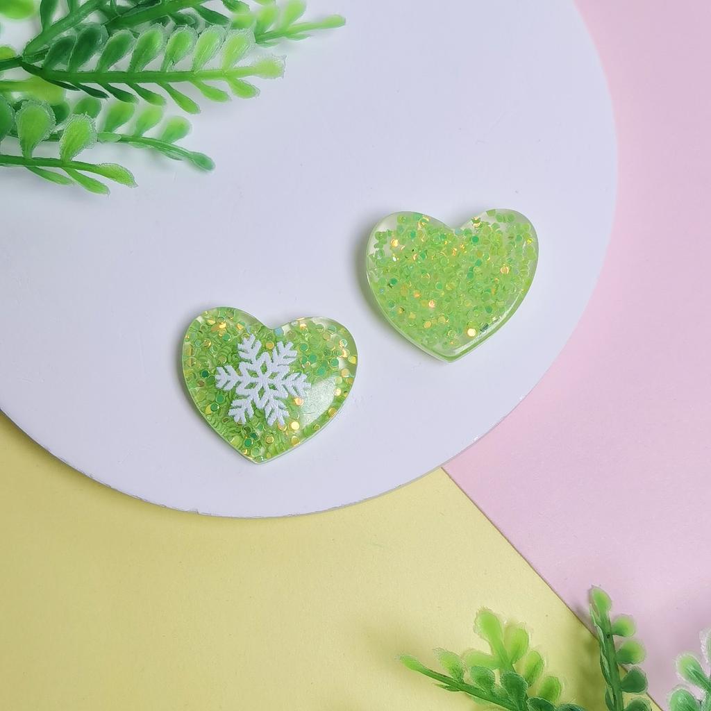 Hot Selling 100Pcs/Bag Transparent Love Heart Flatback Resin Cabochons Beads Sweet Heart Charms for Valentine's Day Party Decor