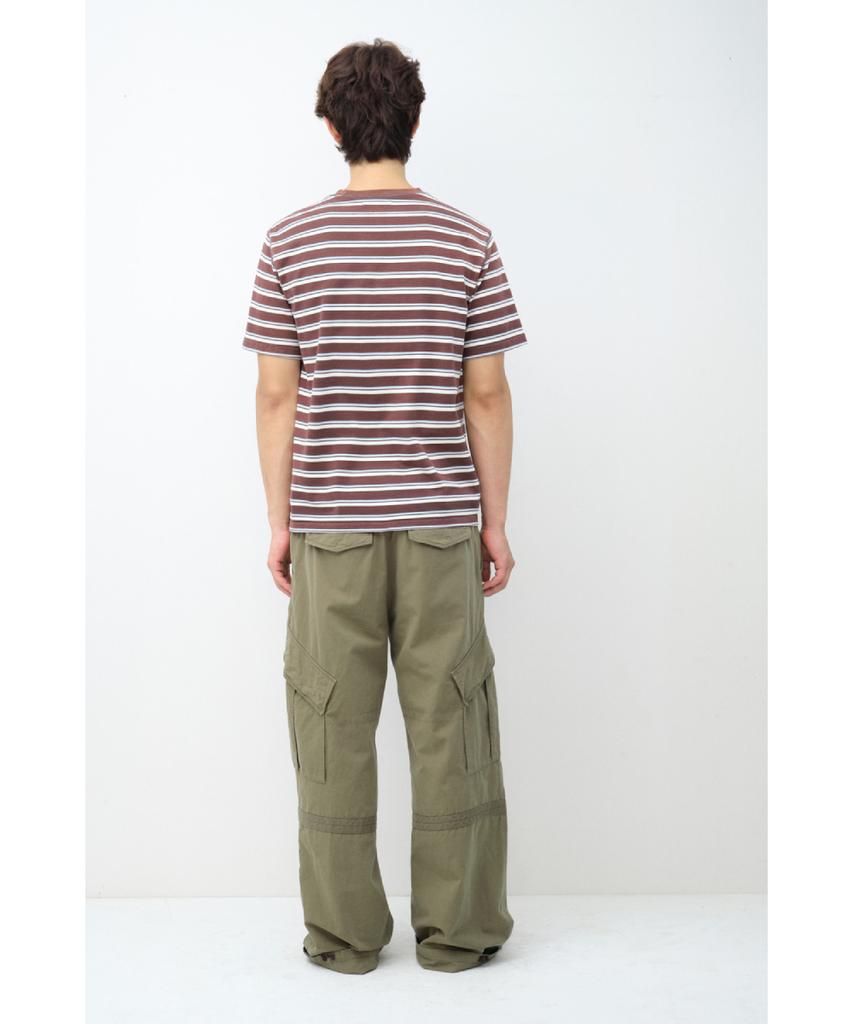 Haechinglum Bleached Stripe Tee Brown