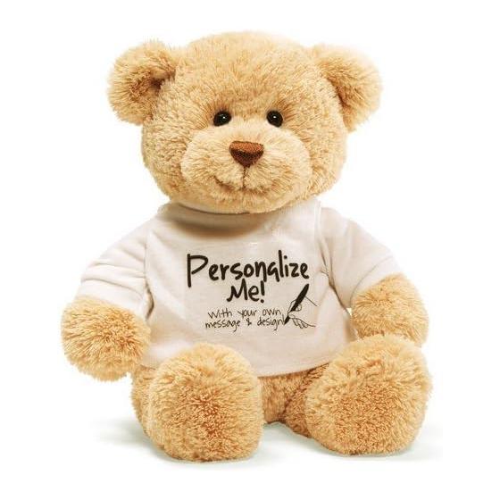 GUND Personalized Me T-shirt Bear Message Teddy Bear (White)