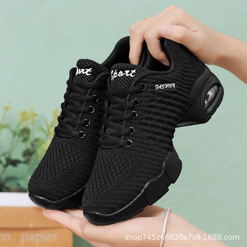 Women's Dance Shoes White Sports Dance Shoes Soft Soled Mesh Jazz Shoes