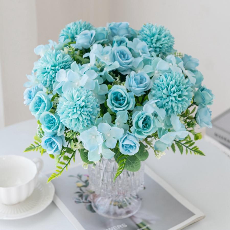 Artificial Rose chrysanthemum Silk Bouquet Flowers  Bridal Wedding outdoor garden arch Decor Home Valentine Garland Accessories