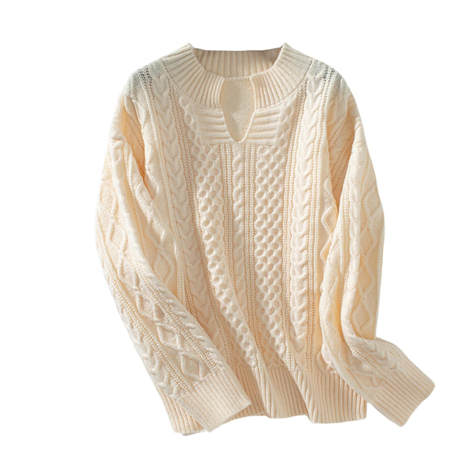 Женский повседневный модный вязаный свитер с длинными рукавами XL кофейный — фото 7