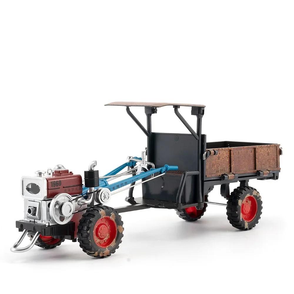 1:24 Große Retro-Gehtraktor-Modellautos Spielzeug Druckguss Ton Licht Heckklappe zu öffnen Schwingender Griff Für Jungen Festival Geschenke