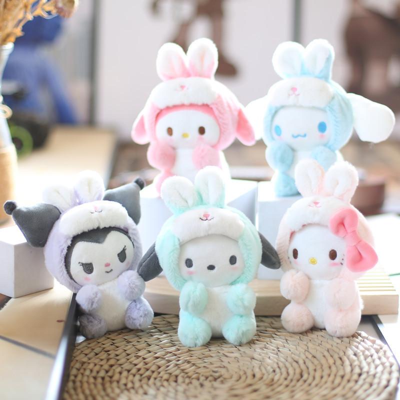 Cute Sanrio Kuromi And Friends Plush Keychain Super Soft Short Plush Material
