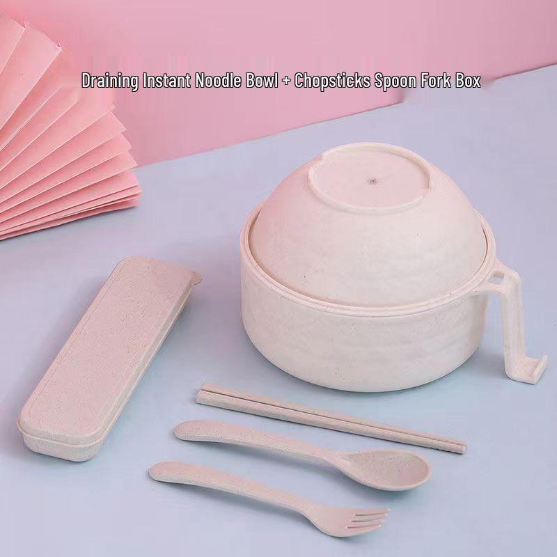 Microwavable Instant Noodle Bowl with Lid for Students