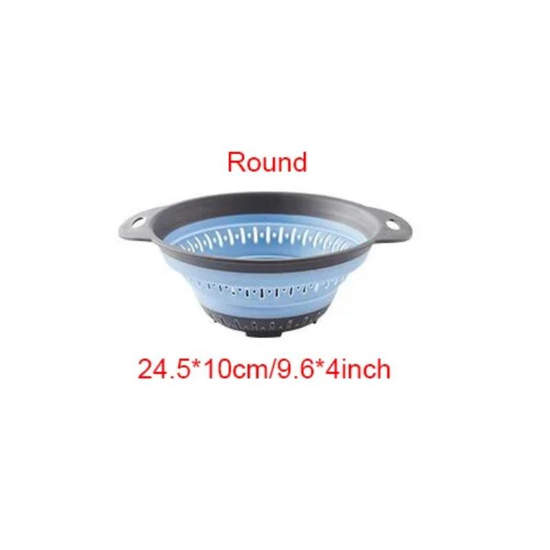 Silicone Collapsible Kitchen Storage Basket Multi-use Fruit Vegetable Drainer Foldable Kitchen Draining Organzier