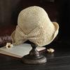 Bucket Brim Hat Bowknot Straw Summer Hat Wide Decor Side Split Design