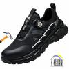 Anti-fatigue Work Shoes with Steel Toe Lightweight Breathable Safety Shoes with Rotary Button Work Boots Labor Protection Shoes