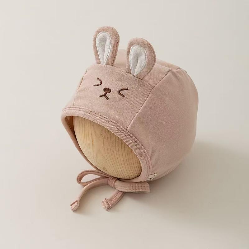 Super süße Baby-Mütze im koreanischen Stil mit Ohrenschutz – Dünne Baumwolle für Frühling & Herbst, Perfekt für Neugeborene, Kleinkinder, Jungen & Mädchen.