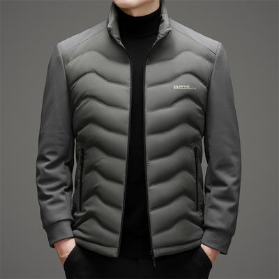 Zimná Nová Zahustená Páperová Bunda Pánska Kačacie Páperie Odolná Proti Chladu Business Casual Stojatý Golier Páperová Bunda