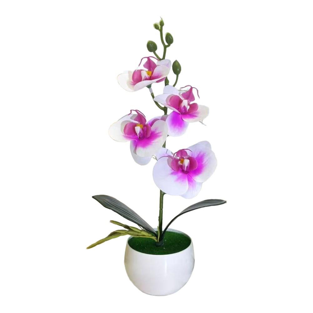 Realistic Simulation Flower Arrangement Flower Silk Flower Pot Butterfly Orchid Realistic Appearance Versatile Decoration