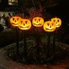 Dusk to Dawn Solar Pathway Lamps Halloween Pumpkin Light, Ghost Yard Stake Smart Sensor Garden Lights Lamp, Waterproof Outdoor Decor Light