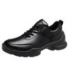 Autumn new light luxury high quality soft leather soft sole casual shoes black waterproof sports shoes