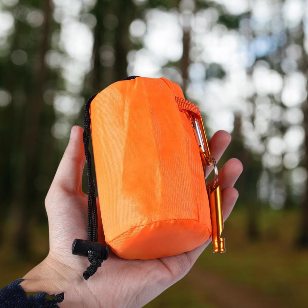 2 Emergency Sleeping Disaster Whistle 2 Sleeping Bags In a Drawstring Low Rustling Emergency Emergency Sleeping Bag Bags, Prevention, Included, Bag,