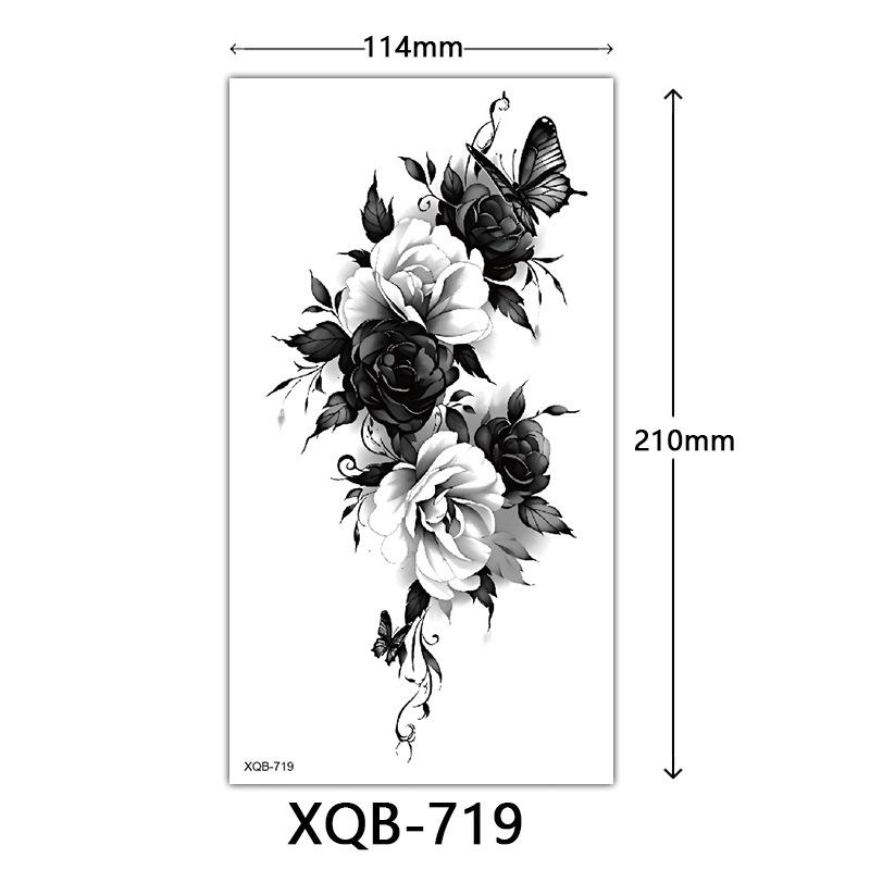 Small Full Arm Tattoo Sticker, Flower Letters, Plain Flower Tattoo Sticker Tattoo