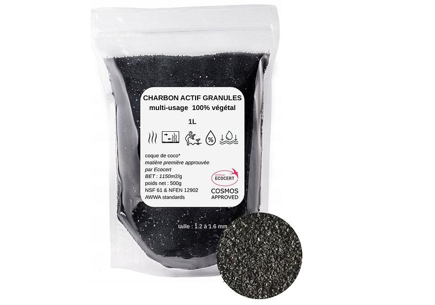 Węgiel aktywny roślinny granulki worek luzem 1kg do filtra wody, akwarium
