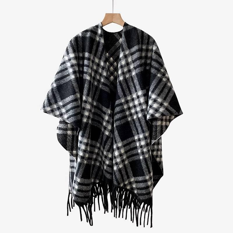 Yunnan Retro Tassel Shawl - Women's Autumn/Winter Cape Scarf for Travel & Vacation