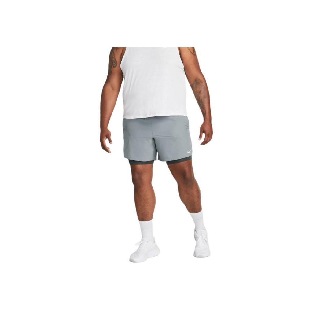 Nike Solid Color Brand Logo High Waist Drawstring Split Shorts Men Shorts Silver DM4759-084