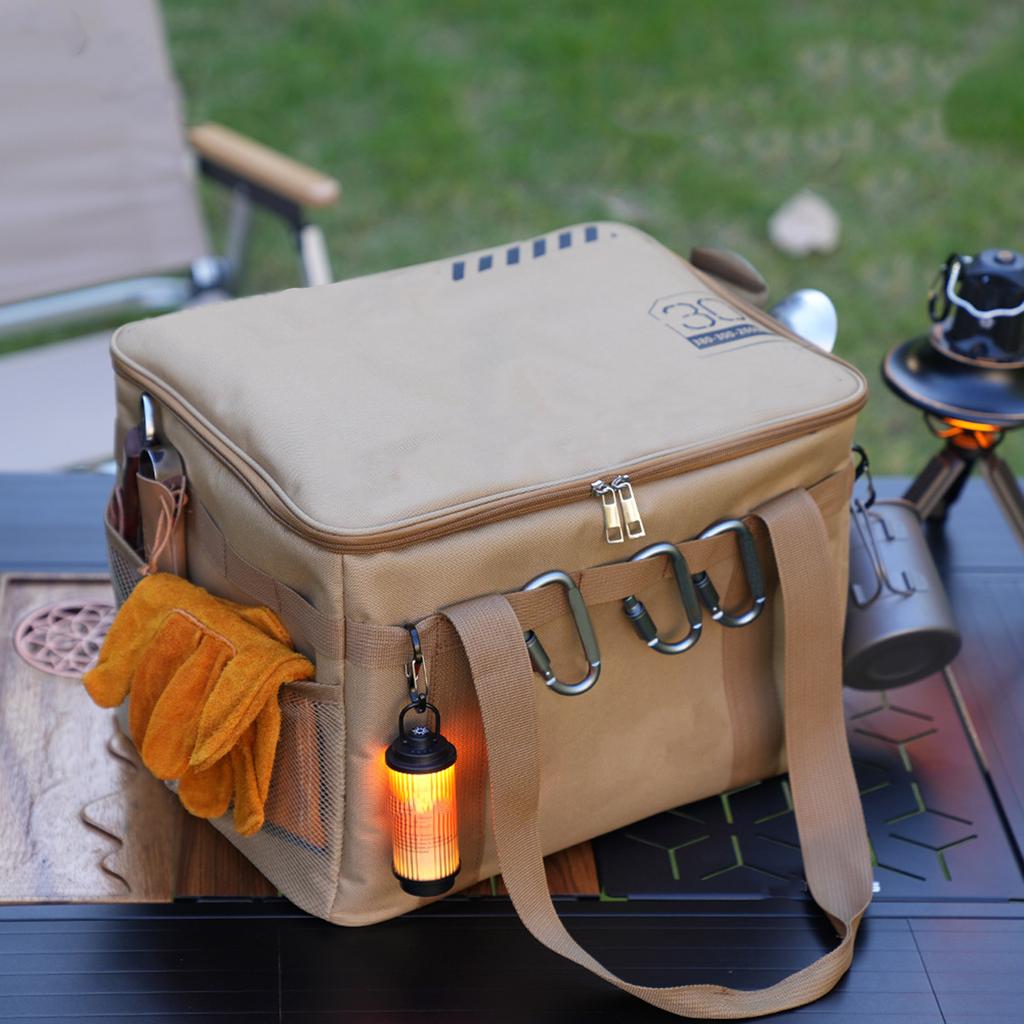 30/42L Camping Cooler Bag Tableware Handbag Field Divider Insulation Foldable Storage Box Outdoor Picnic Travel Organizer Boxes