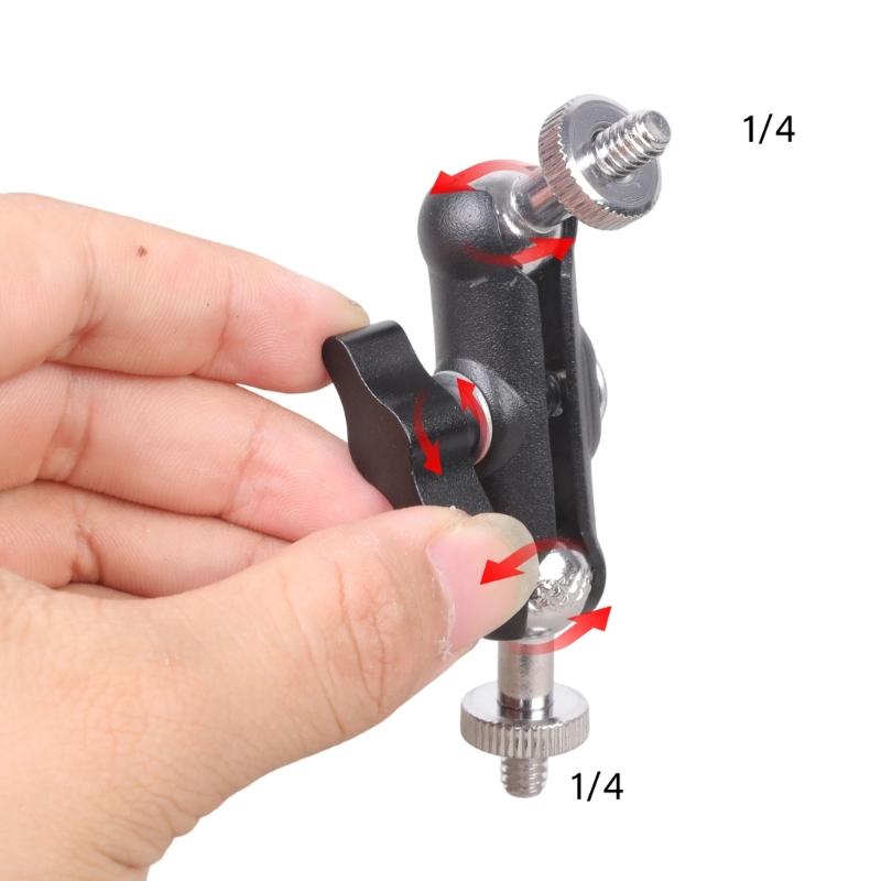Double 1/4 Screw Universal Adjustable Mount With 360Swivel Ball Head Bracket For Display Monitor Bike Phone Holder
