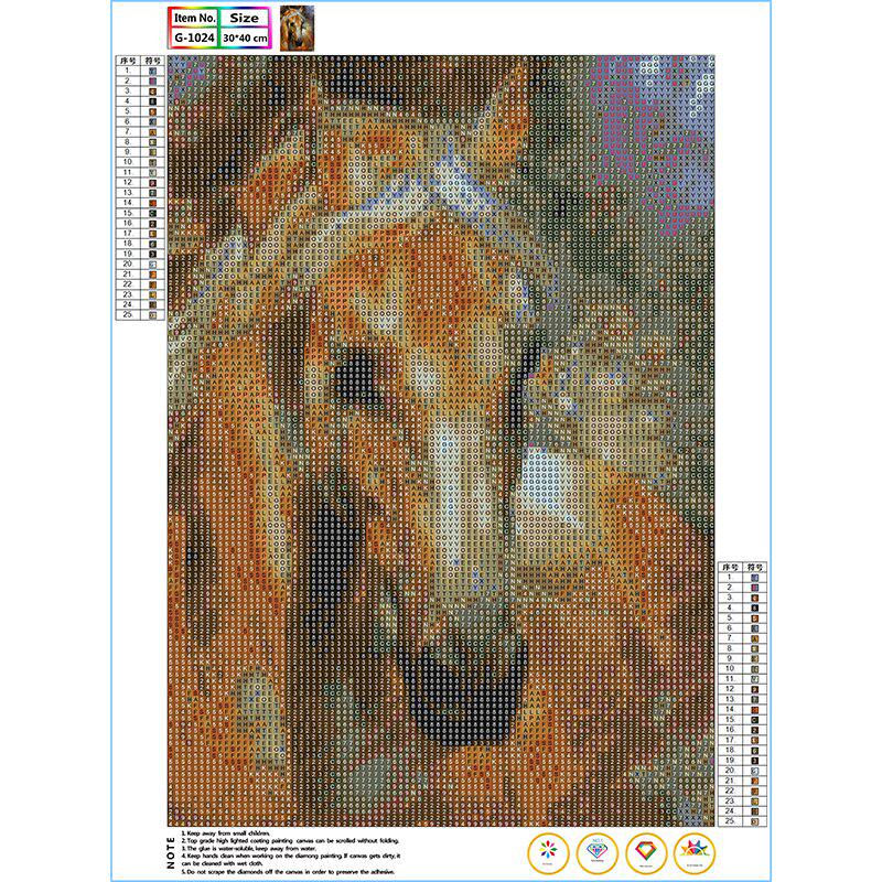 5D DIY Diamond Painting Brown Horse Animal Diamond Embroidery Diamond Painting Cross Stitch