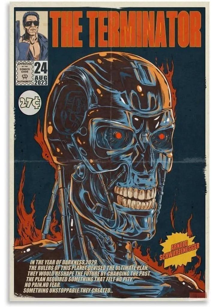 Metal Tin Sign Poster Terminator 2 Movie Metal Plaque Poster Decor for Bar Club Wall Decor Retro Home Bedroom Vintage Wall Plate