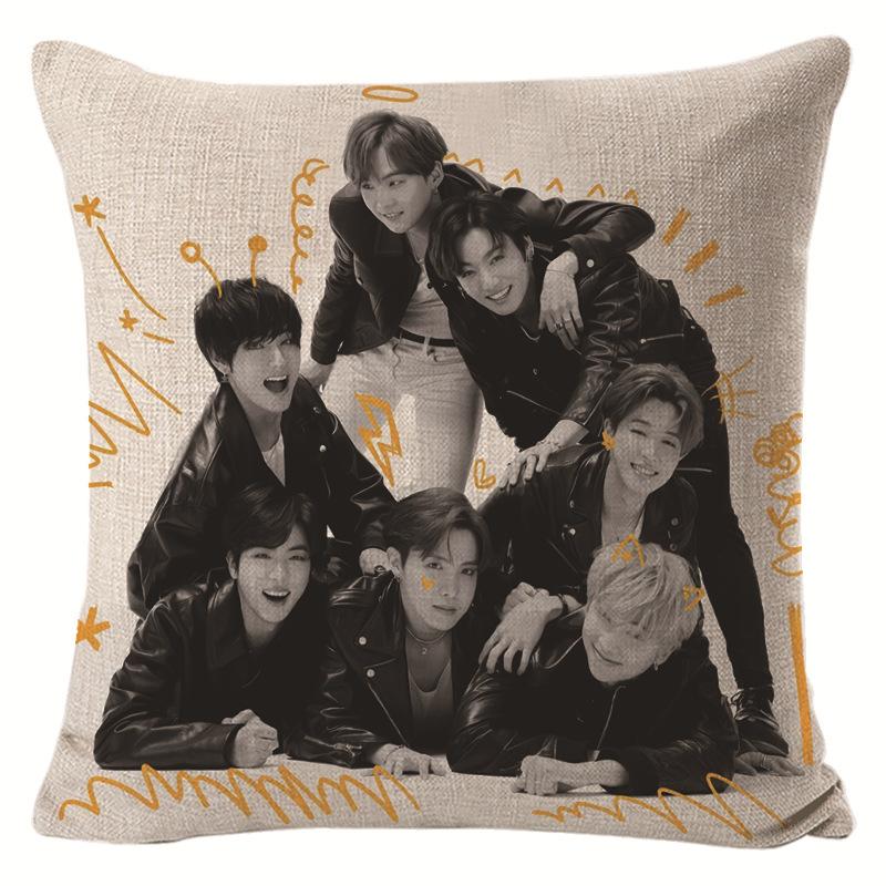 BTS Presente para Fã Capa de Almofada Decorativa para Sofá