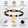 Tigerauge-Achat Naturstein Handgefertigtes Perlenarmband für Herren, Edelstahl Heiliger Benediktus Armband, Religiöser Gebetsschmuck