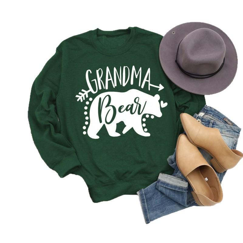 Grandma Bear Letter Print Women's Long Sleeve Sweatshirt