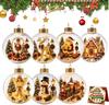 7 Pcs 3D Glowing Christmas Ornament Set Miniature Holiday Village Scene Figures with Warm Light Festive Tabletop Tree Decor for Home Mantel Windows