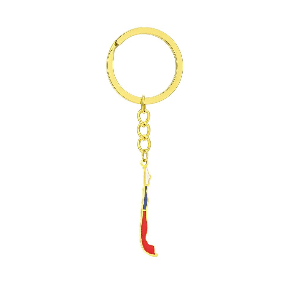 Portachiavi Ornamento Mappa Bandiera Cile Retrò - Design Drip Oil in Acciaio Inossidabile per Uomo & Donna, Best-Seller in Europa
