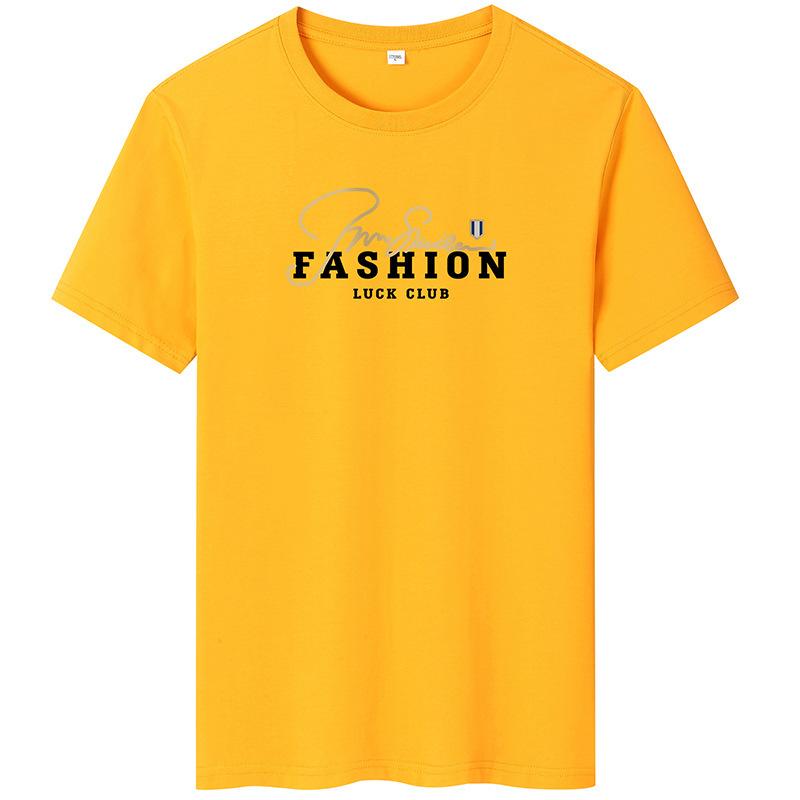 

Модная мужская футболка с короткими рукавами и круглым вырезом, хлопковая футболка S-6XL 6XL жёлтый