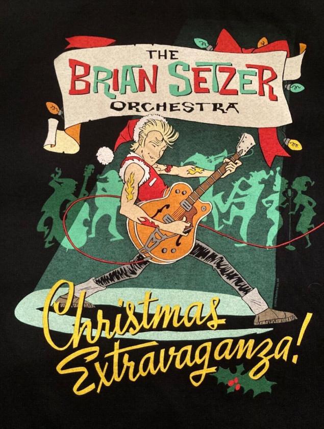 Brian Setzer Orchestra Christmas Tour Unisex Cotton TShirt All Size BS537 Unisex T-Shirt XL