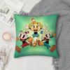 Cartoon C-Cupheads Pillow Case Square Double-Sided Printing Sofa Cushion Cover Pillowcase Bedroom Bedside