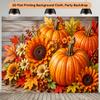 2D Flat Design, 1 Piece of Pumpkin and Flower Background Fabric, Suitable for Coffee Shops