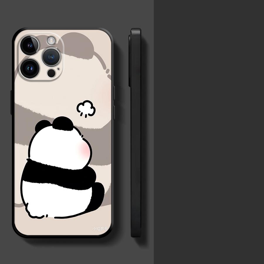 Cartoon Cute Panda Phone Case for Apple iPhone 17 Pro Max 15 Pro 7 8 XR XS MAX 12 16 Air 13 17e 11 14 Funda Phone Cover