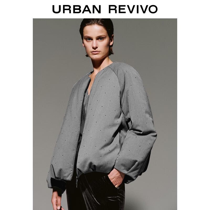 

UR Women s Casual Cold Grey Double Zipper Down Jacket M