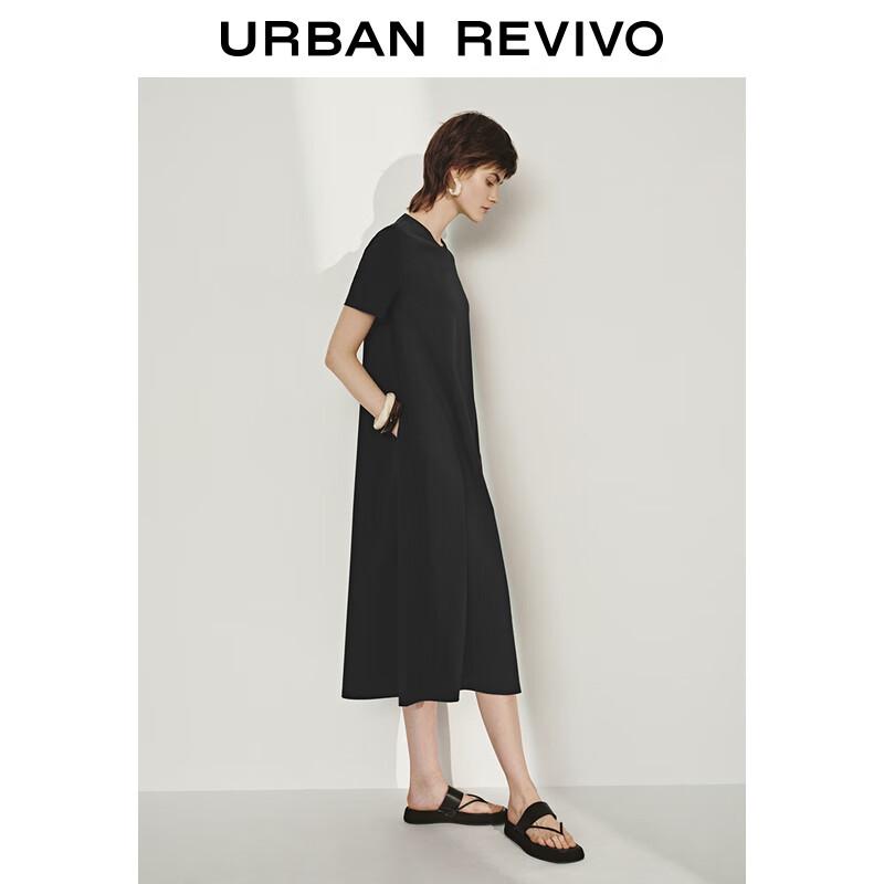 UR 2025 Spring Women's Casual Short-Sleeve Long Dress