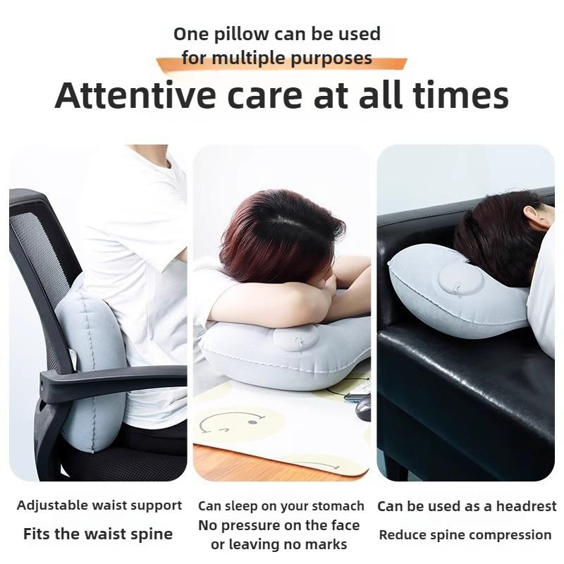 1/1PC Portable Foldable Inflatable Pillow Light Travel Neck U-Shape Pillow Car Airplanes Multifunction Neck Waist Support Cushio