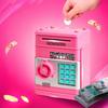 Safe Piggy Bank for Children with a Pin, Large Electronic ATM, Pink Coins